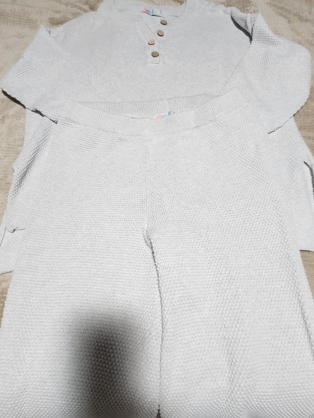 Free People Beach Hailee Sweater Set Light Gray Large - Picture 8 of 10